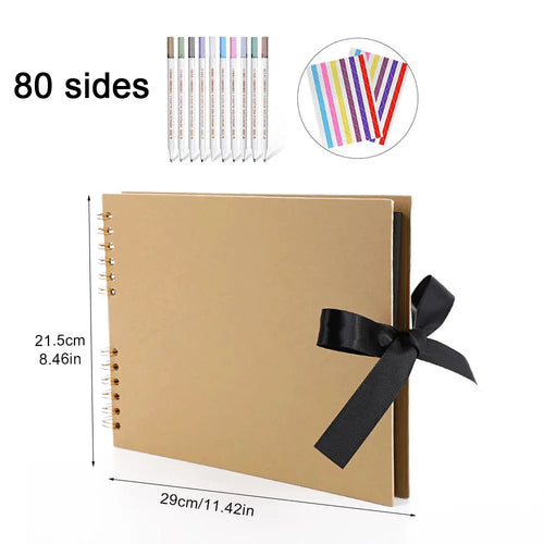 ZK20 80 Black Pages Memory Books DIY Craft Photo Albums Scrapbook