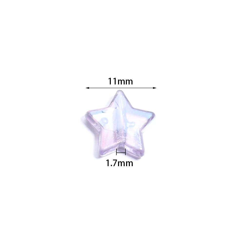 100Pcs/Lot AB Color Acrylic Star Beads Loose Spacer Charms Bead for