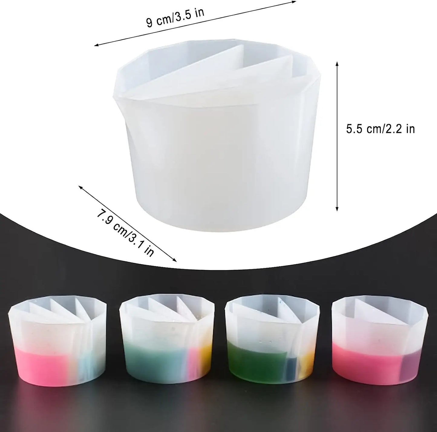 Split Cup For Paint Pouring,Reusable Fluid Art Split Cup Silicone