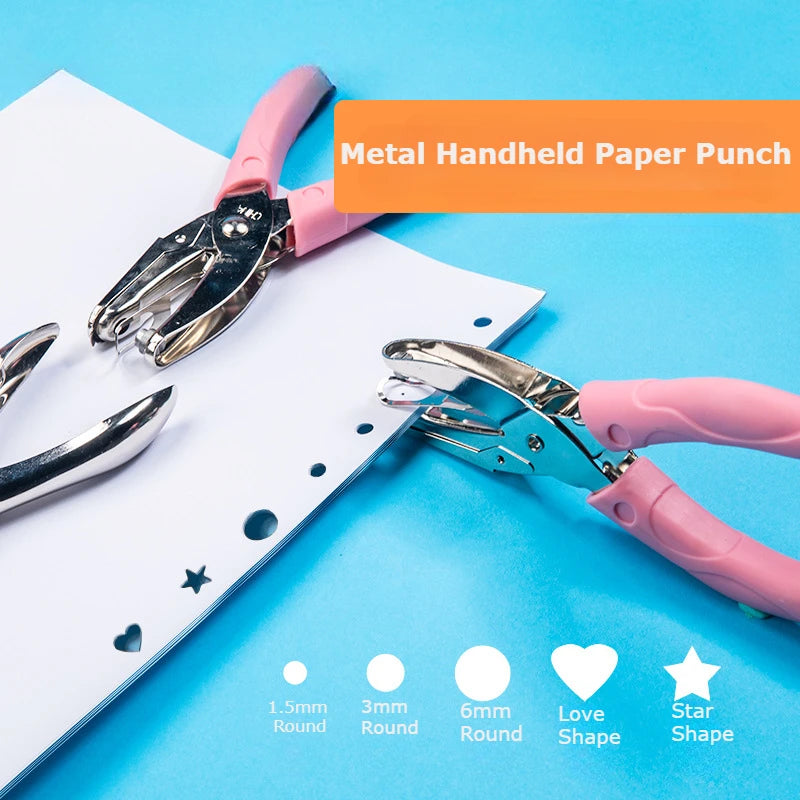 1PC Cute Metal Handheld Paper Punch Scrapbooking Clothes Single Hole