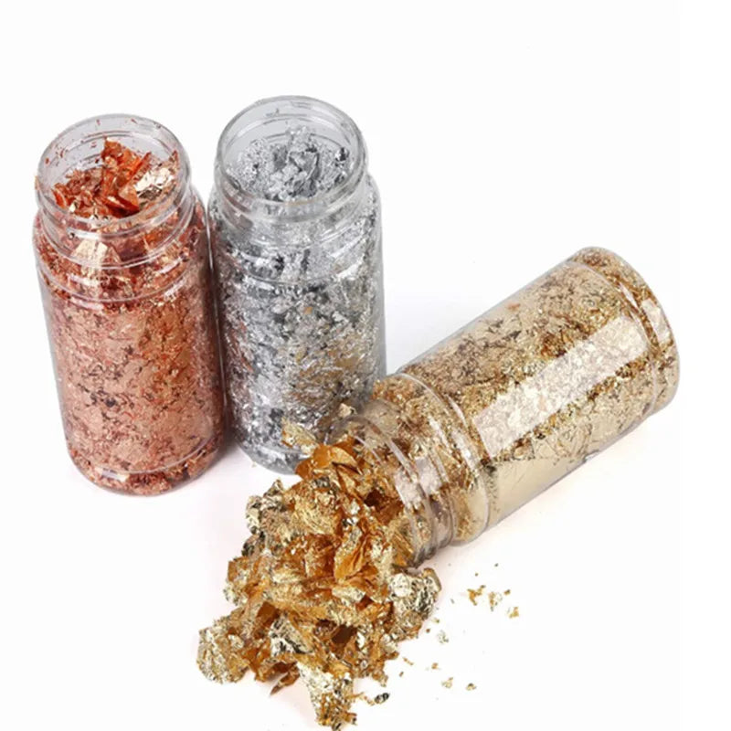 Golden Silvery Foil Decorative Paper Resin Mold Fillings Resin Jewelry