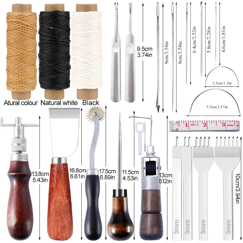 KRABALL Leather Craft Tool Kit Leather Hand Sewing Repair Kit