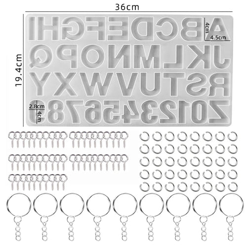 Alphabet Epoxy Resin Silicone Mold DIY Letter Number Pendant Resin