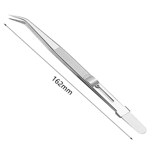 Stainless Steel Precision Tweezers Adjustable Slide Lock Antistatic