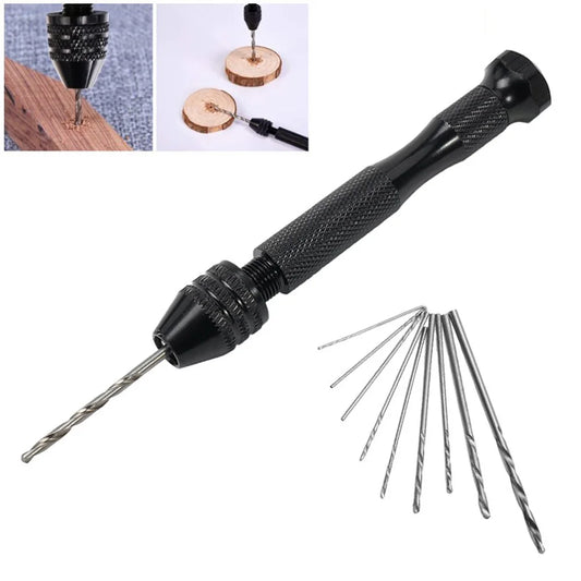 1/11Pcs Mini Hand Drill With 0.3-3.2mm Drill Bits Set Rotary Tools For