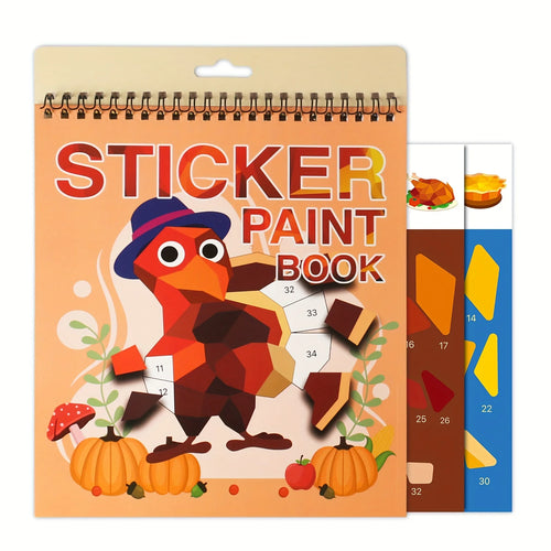 1PCS Sticker Book Crafts for Kids Ages 4-8, Sticker by Number for