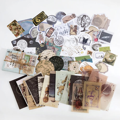 Yoofun 60pcs/pack Multi-Material Sticker Pack Vintage Mushroom Plants
