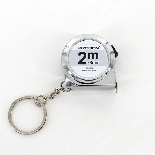 Portable Mini Tape Measure Retractable 2m Mild Steel Keychain Design
