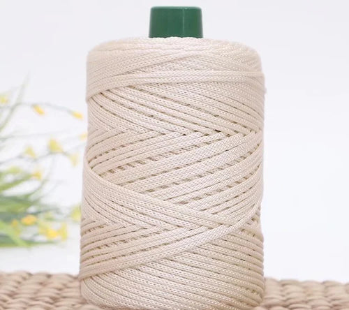 3mm Colored Cotton Cord Twisted Woven Rope Hollow Thread Craft