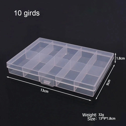 6-32 Compartments Plastic Storage Box Organizer Jewelry Container with
