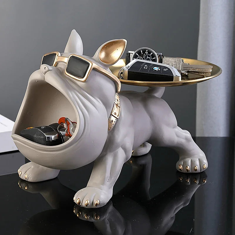 Home Decor Bulldog Figurine Dog Statue Storage Box Animal Ornament