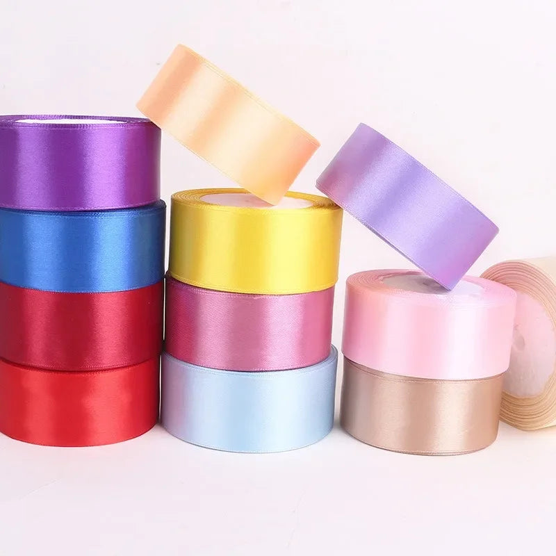 22meters 6mm-40cm Satin Ribbons Crafts Bow DIY Gift Wrap Wine Red