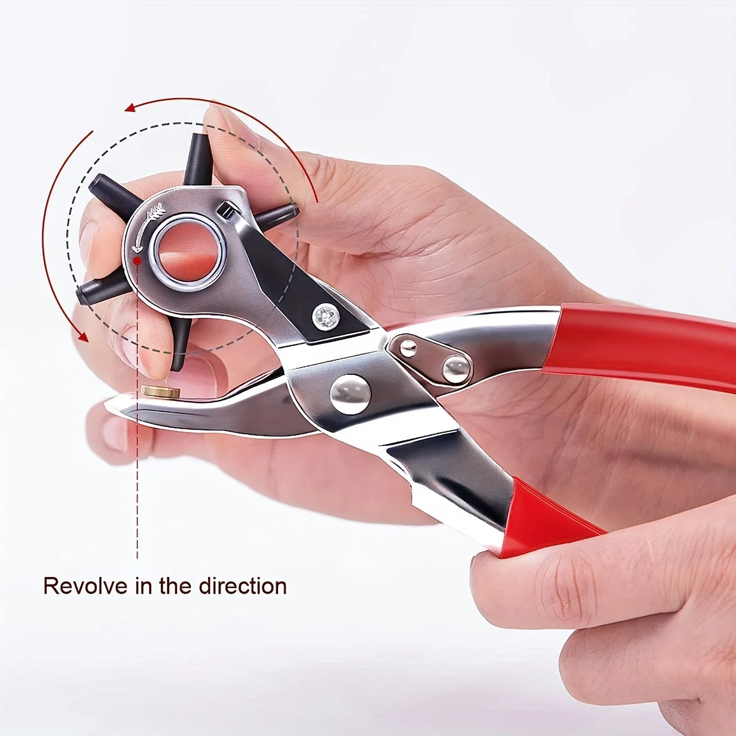 Leather Punch, 6-Size Rotating Belt Hand Hole Punch, Multi-Size Home