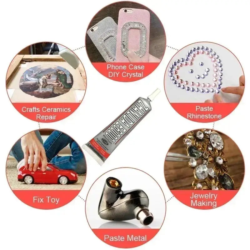 E6000 Glue DIY Crystal Rhinestones Craft Tool Needles Epoxy Adhesive
