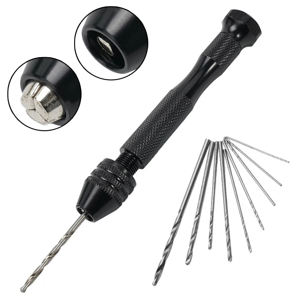 1/11Pcs Mini Hand Drill With 0.3-3.2mm Drill Bits Set Rotary Tools For