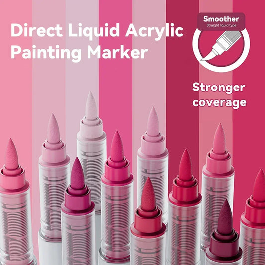 9pcs/Box Mix Color Acrylic Markers Set Art Rock Painting Pens Kids