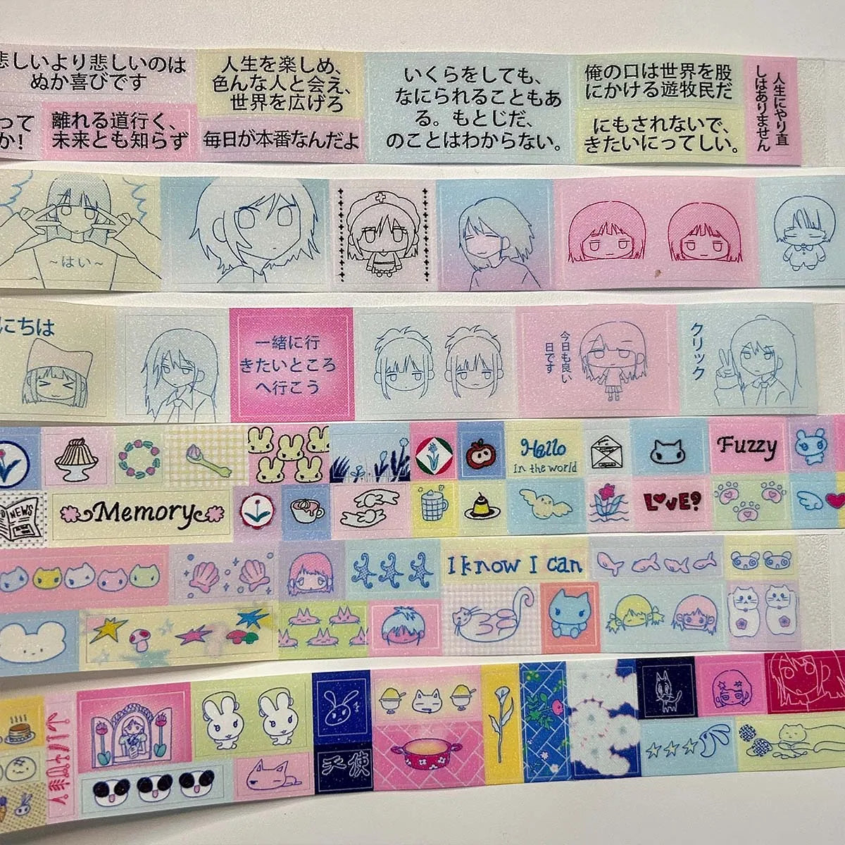 Kawaii Shiny PET Characters Washi Tape Deco Stickers for Scrapbooking