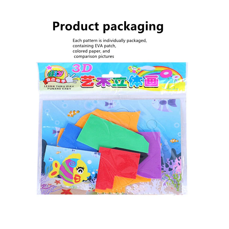5Pcs/10Pcs/Lot Kids DIY 3D EVA Foam Sticker Cartoon Animal