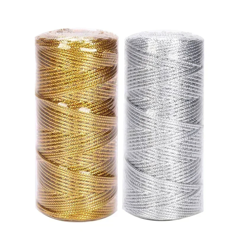 1.5mm 100M Gold Silver Macrame Cord Rope String for Sewing DIY Rope
