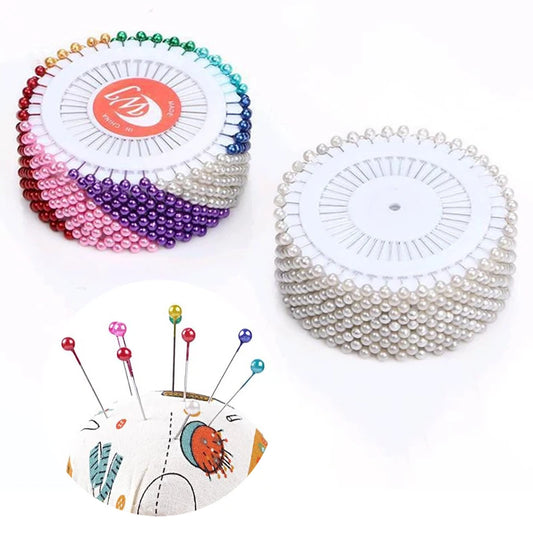 480Pcs Sewing Pins Straight Pins Head Pins White Colorful Round Pearl