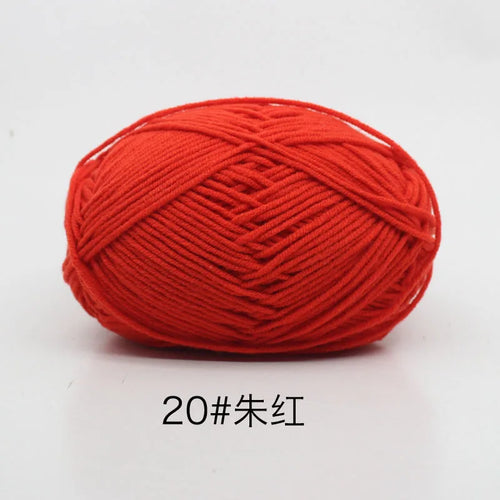 40-50g/Set 4ply Milk Cotton Knitting Yarn Needlework Dyed Lanas For