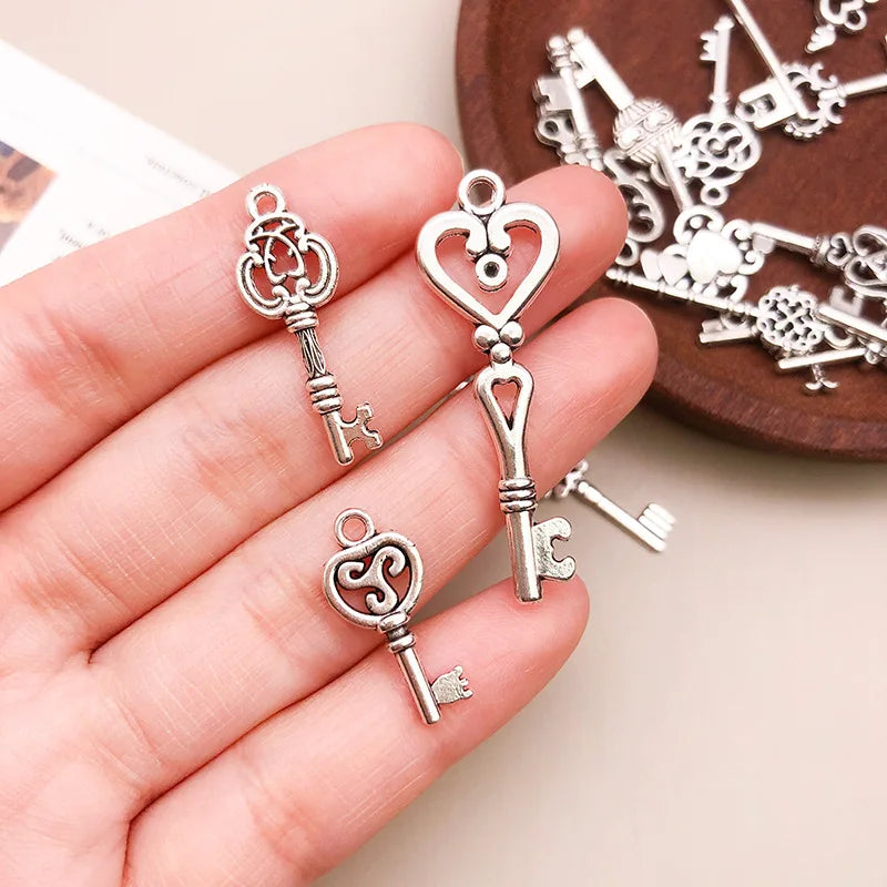 50g/pack Key Charms Bracelets Necklace Craft Metal Pendant For Jewelry