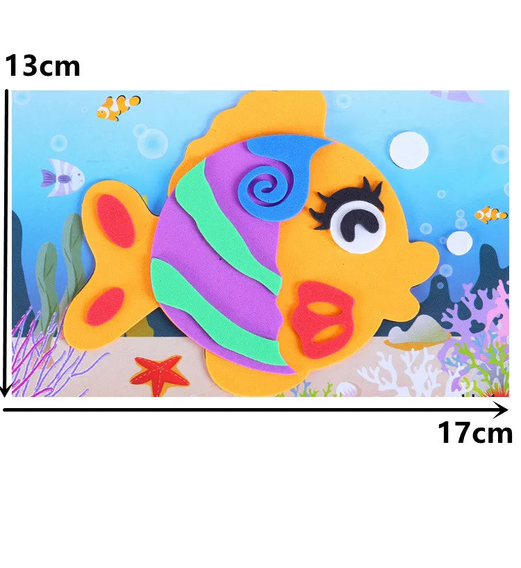 5Pcs/10Pcs/Lot Kids DIY 3D EVA Foam Sticker Cartoon Animal