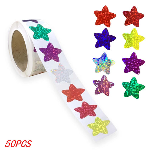 50-500pcs Colorful Star Stickers for Kids Reward School Classroom