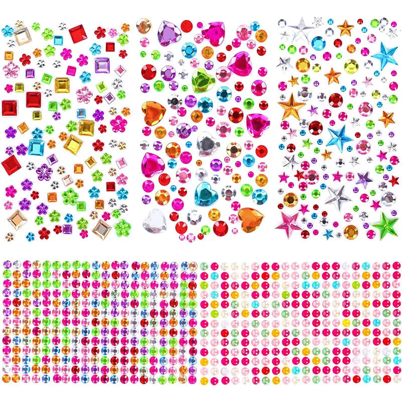 880pcs Gem bead Stickers Rhinestones for Crafts Self Adhesive Jewels