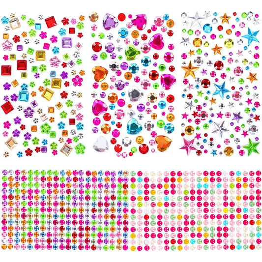 880pcs Gem bead Stickers Rhinestones for Crafts Self Adhesive Jewels