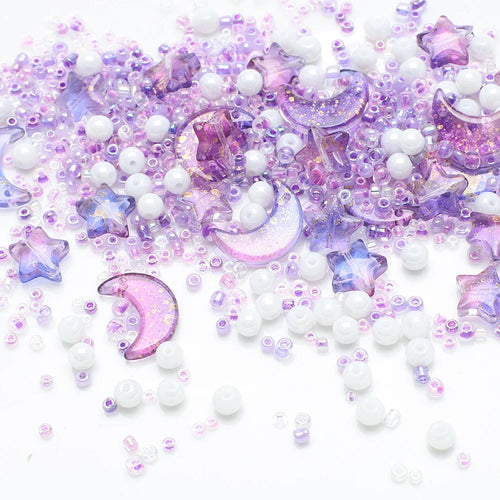 Mixed Star Moon Crystal Glass Beads Seedbeads Loose Round Pearl for