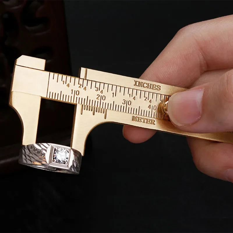 Mini Vernier Caliper Brass Metric Imperial MM INCH Small Portale Ruler