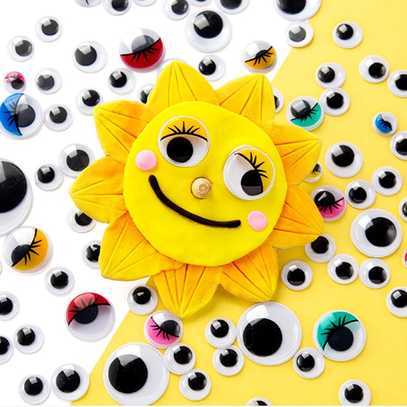 100pcs/200pcs Self-adhesive Googly Wiggle Eyes for DIY Scrapbooking