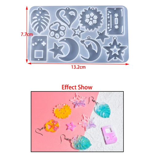 Earring Pendant Silicone Mold Epoxy Resin Jewelry Making Molds Heart