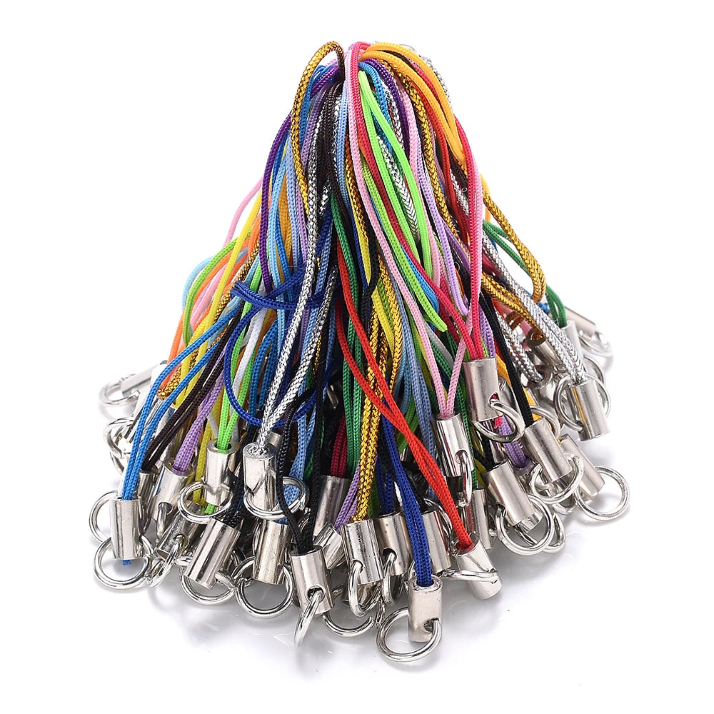 iYOE 100pcs Mix Polyester Cord With Jump Ring Lanyard Rope For Making
