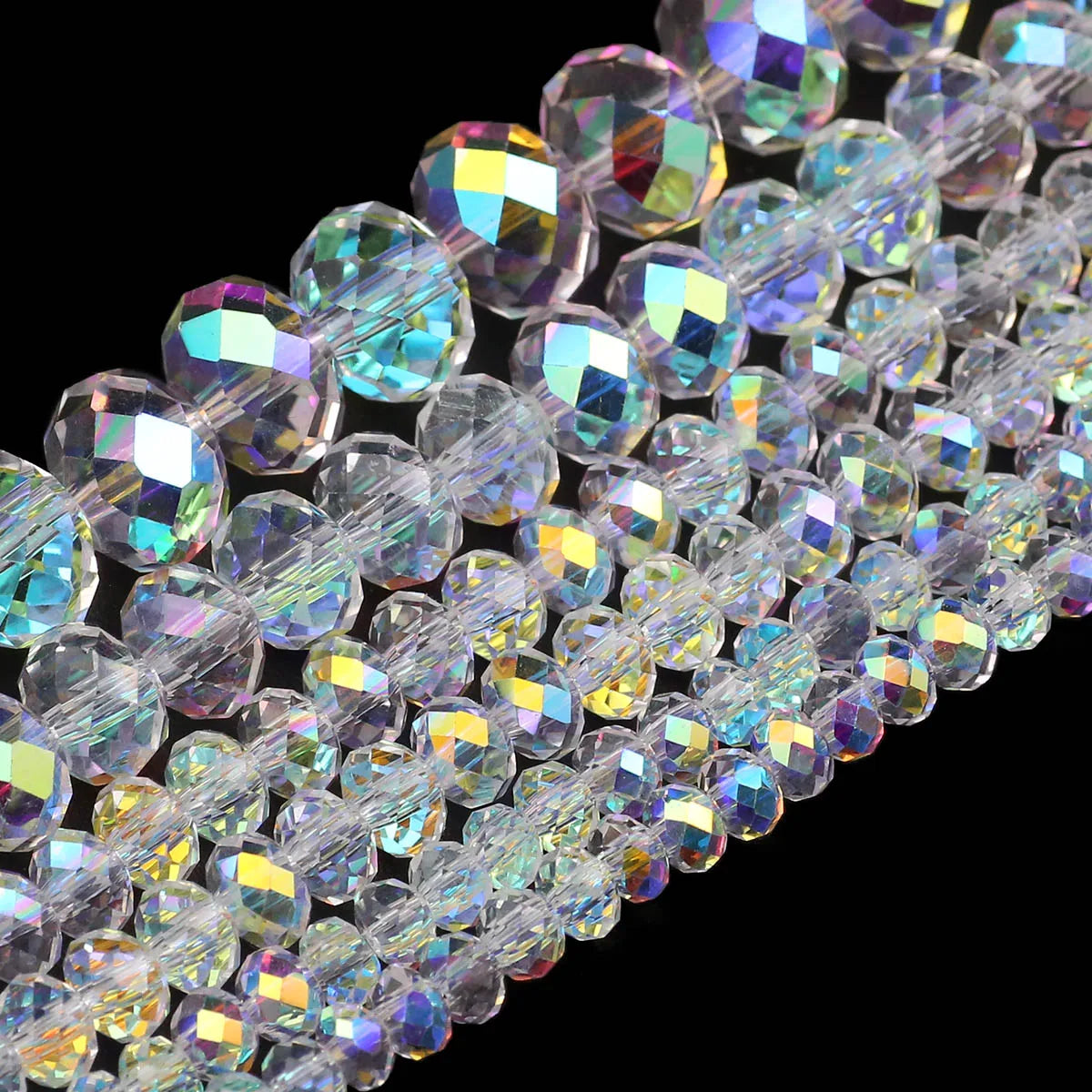 Austrian Crystal White AB Glass Beads 3/4/6/8Mm Transparent With Hole