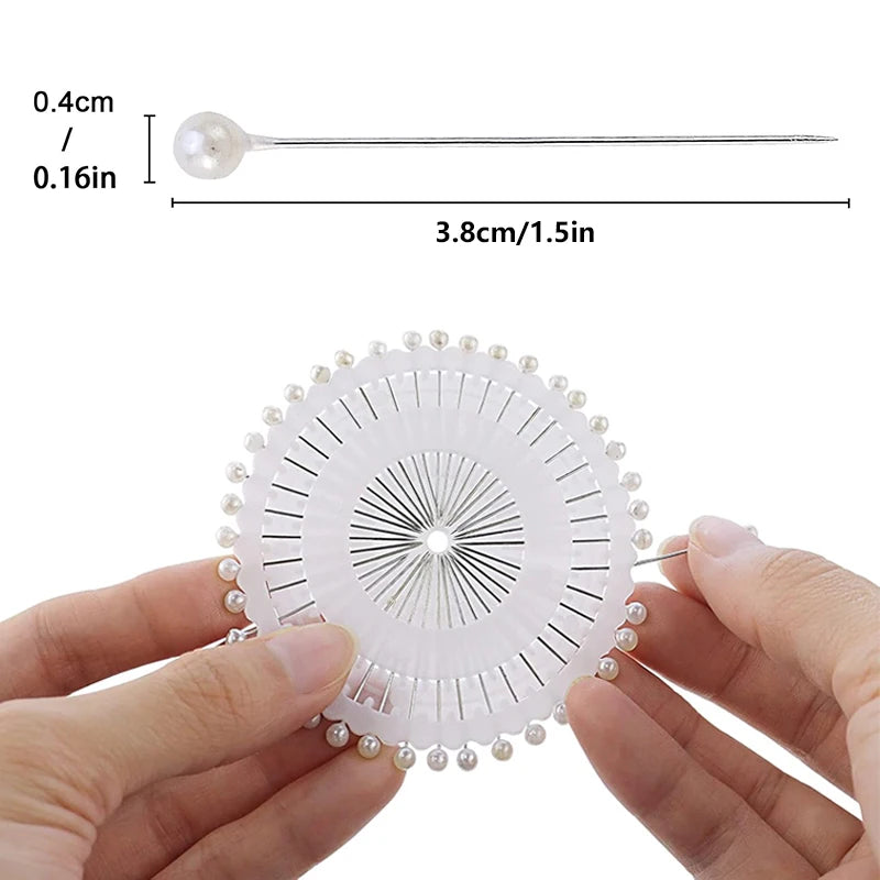 480Pcs Sewing Pins Straight Pins Head Pins White Colorful Round Pearl