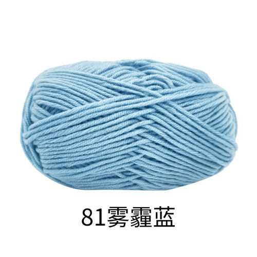 40-50g/Set 4ply Milk Cotton Knitting Yarn Needlework Dyed Lanas For
