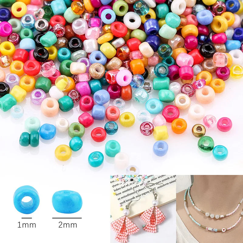 2000pcs/Lot 12Grids Glass Seed Beads Set Charms Jewelry Beads For