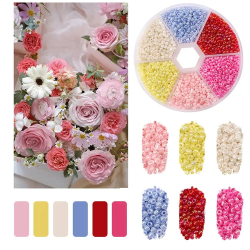 2mm Glass Seed Beads Kit Bracelet Making Kit Small Beads Assortment