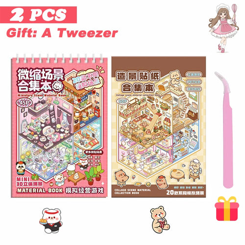 20Pcs 20in1 3D Cartoon Sticker Book | DIY Scenes Creative Gift for