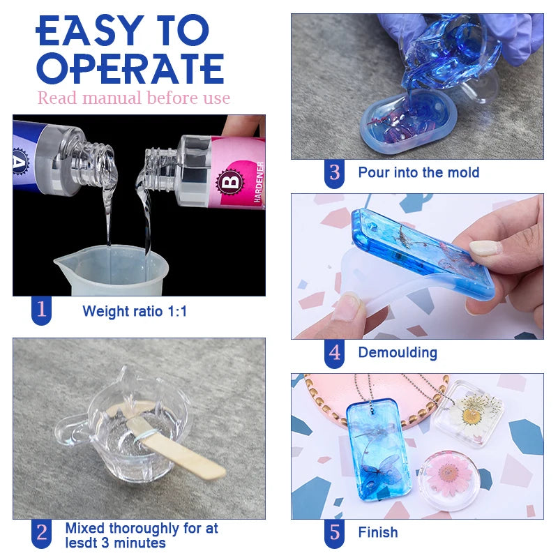 1:1 Crystal Clear Epoxy Resin Kit High Gloss & Bubbles Free Art Resin