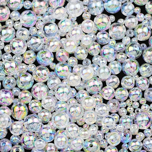 6mm/8mm/10mm ABS Imitation Pearl Beads - Transparent White DIY Jewelry