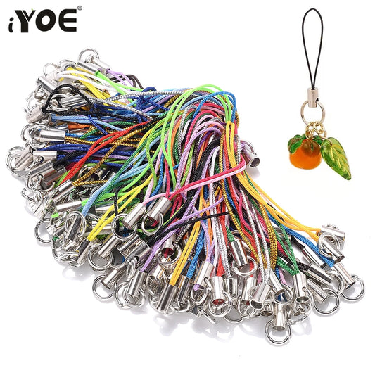 iYOE 100pcs Mix Polyester Cord With Jump Ring Lanyard Rope For Making