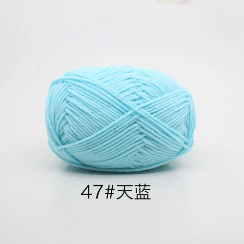 40-50g/Set 4ply Milk Cotton Knitting Yarn Needlework Dyed Lanas For