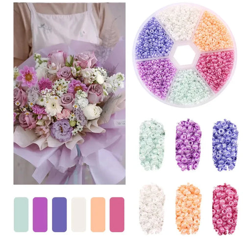 2mm Glass Seed Beads Kit Bracelet Making Kit Small Beads Assortment