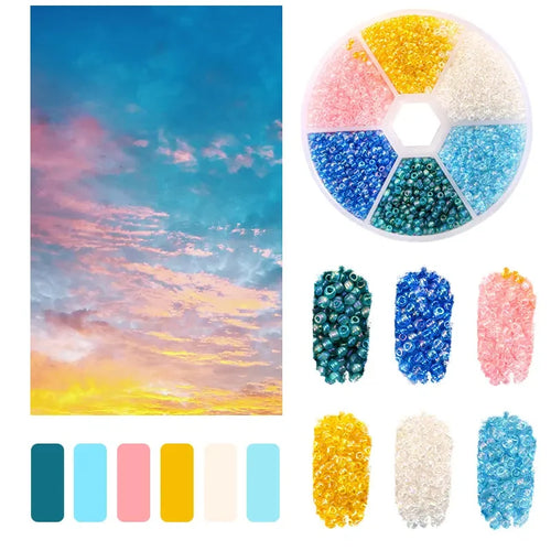 2mm Glass Seed Beads Kit Bracelet Making Kit Small Beads Assortment