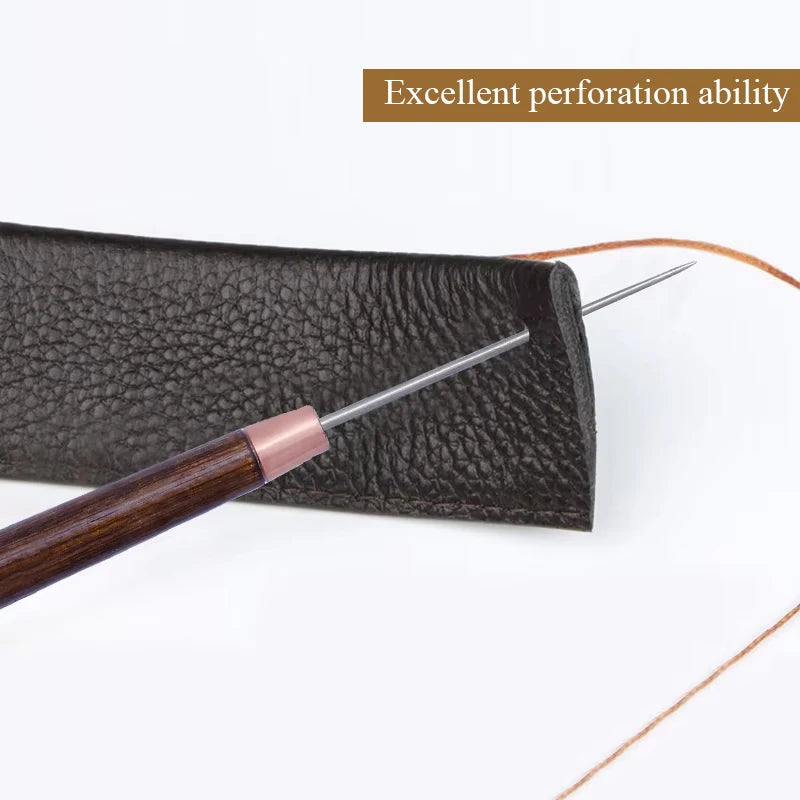 LMDZ Wood Handle Awl Leather Punching Tools Leather Straight Awls Hole