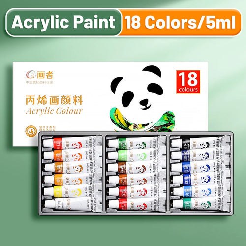 Acrylic Paint Set 12/18/24 Colors 5ml/0.17oz,Water-Proof Portable Art