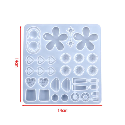 Earring Pendant Silicone Mold Epoxy Resin Jewelry Making Molds Heart